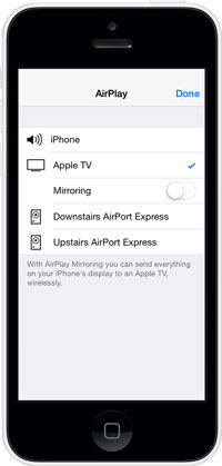 AirPlay on iPhone