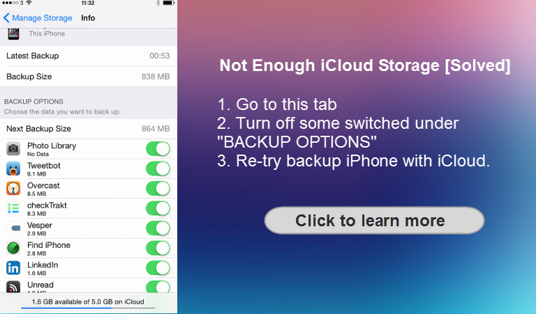 iPhone Backup not Enough space in iCloud