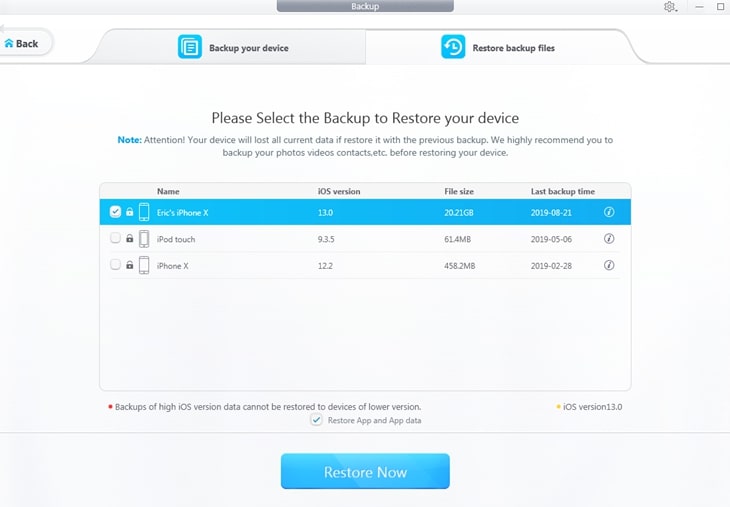 Restore iPhone, iPad, or iPod Touch from backup files on Windows