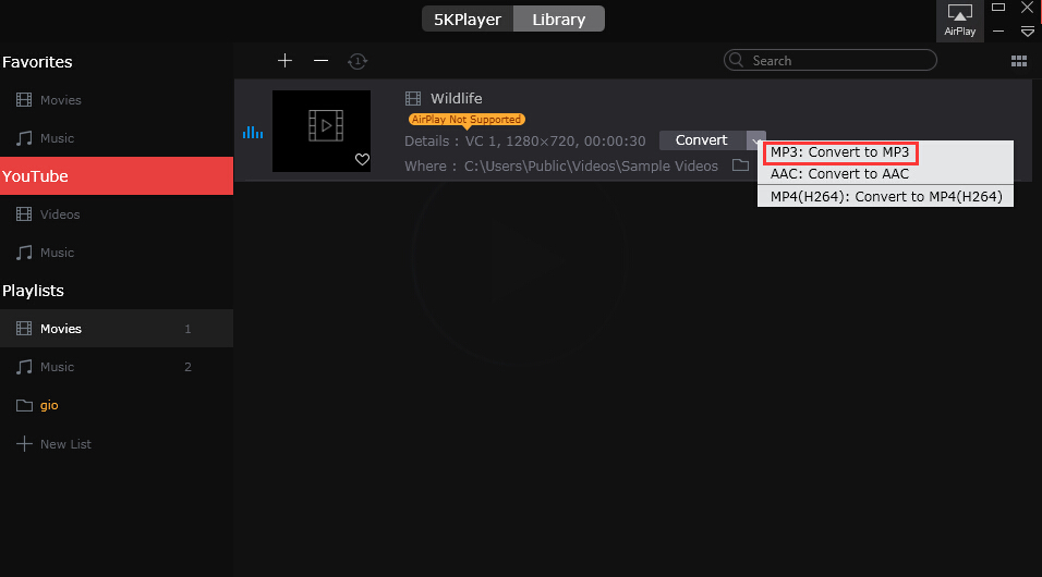 Windows10でMP3を再生