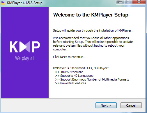 Install KMPlayer Windows 10