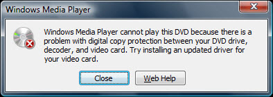 Windows Media Player Cannot Play DVD