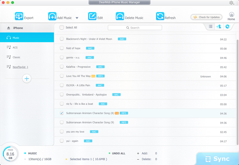 DearMob iPhone Music Manager for Mac