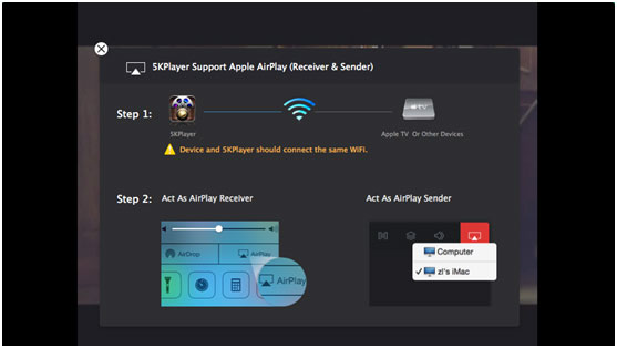 AirPlay receiver stream video audio