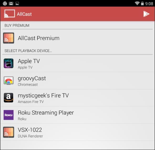 Stream video from Android to TV