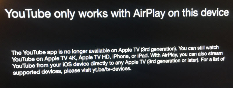 YouTube Only Works with AirPlay