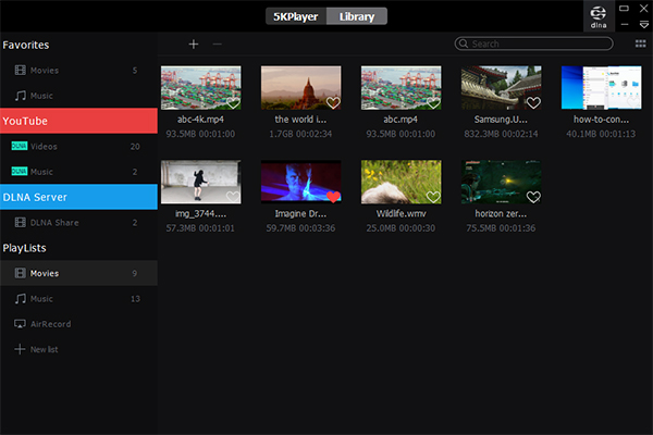 5KPlayer DLNA Streaming