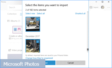 Microsoft Photos Home Screen