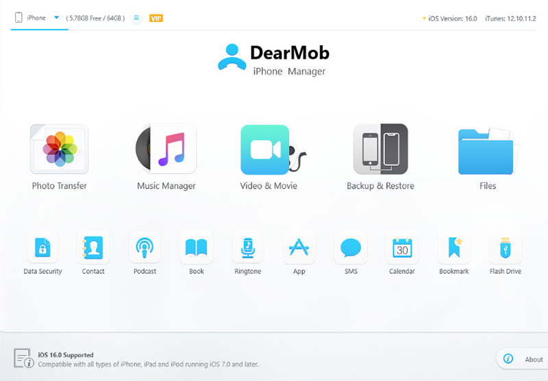 DearMob Main Interface