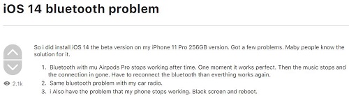iOS 14 Bluetooth Issue