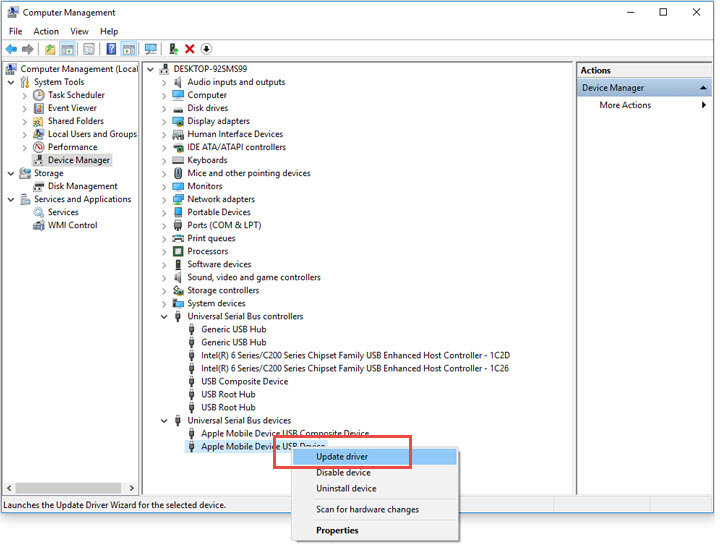 Update Apple Mobile Device USB Driver