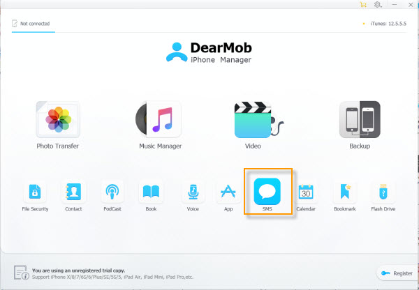backup text messages iPhone with DearMob iPhone Manager