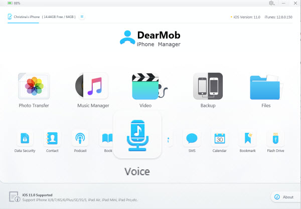backup voice memos iPhone with DearMob iPhone Manager