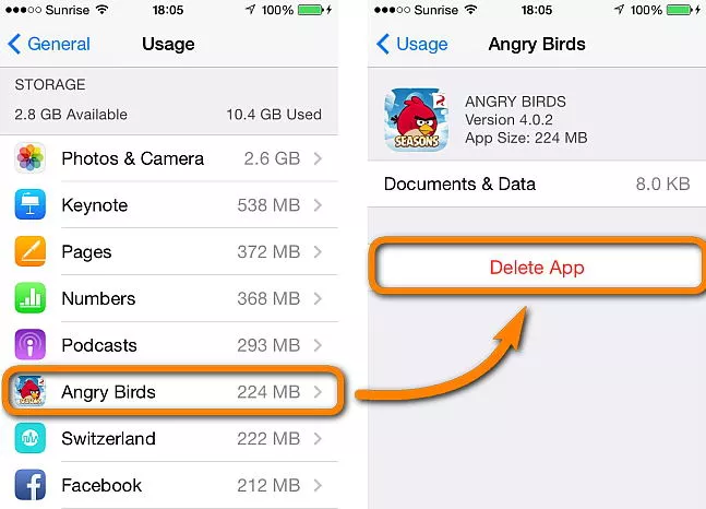 Fix Can't Delete Apps on iPhone - Delete the App from Settings