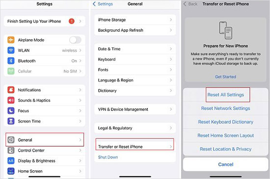 Fix Can't Delete Apps on iPhone - Reset All Settings