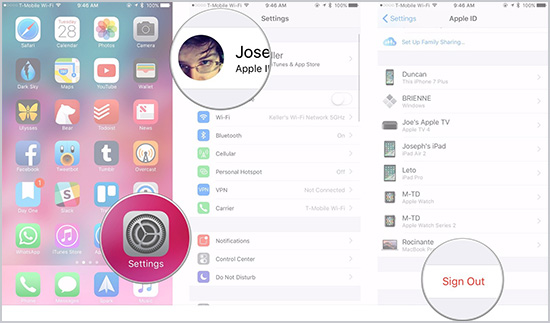 Fix Can't Delete Apps on iPhone -Sign Out of Apple ID and Sign Back In