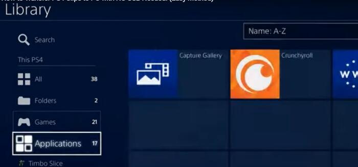 Locate Capture Gallery App on PS4