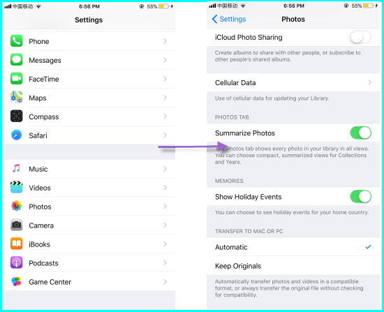 Change iPhone Settings to Export HEIC as JPG