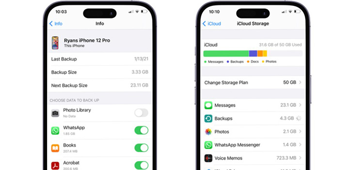 Check Next Backup Size iPhone