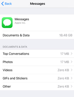 Delete documents and data in the Message app
