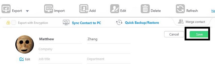 Save the changed contact photo