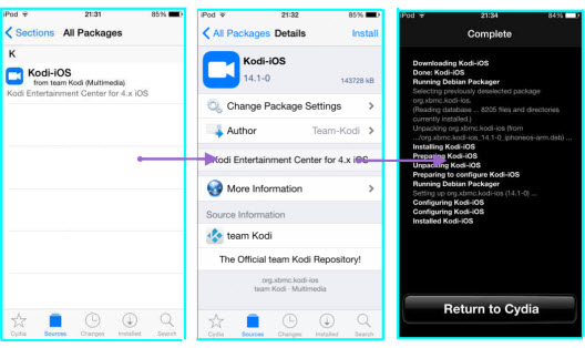Cydia install Kodi iPhone 8