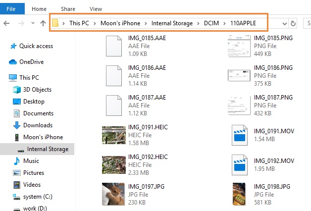 Export iPhone photo to external hard drive
