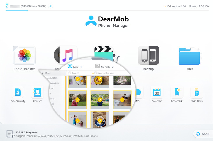 DearMob iPhone Manager-main UI