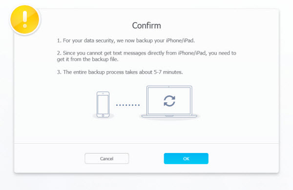 Backing up text messages
