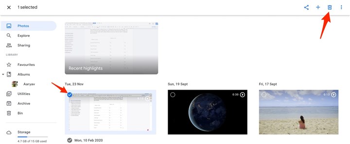 Delete Google Photos from Computer