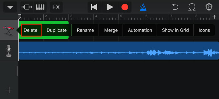 Delete ringtones from Garageband