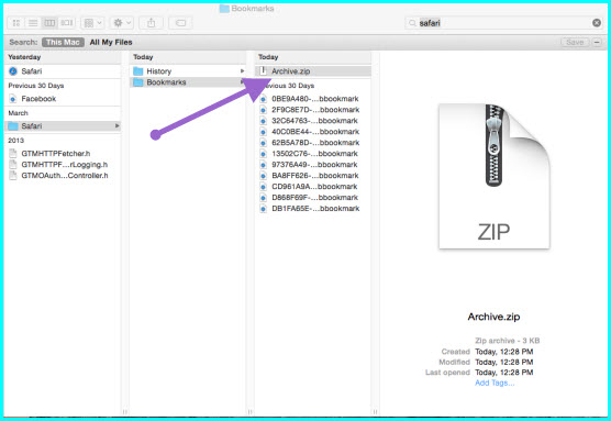 Export Safari Bookmarks to Another Mac
