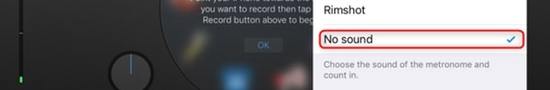 Choose No Sound in Garageband Settings