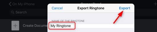 Export voice memo as ringtone in final step
