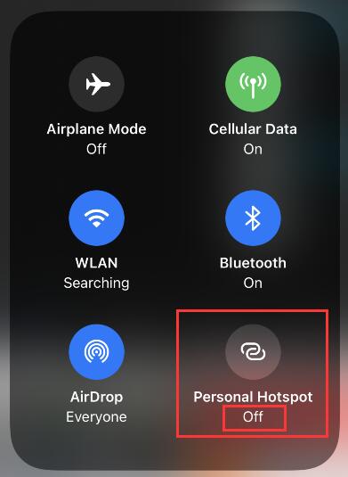 AirDrop personal hotspot off