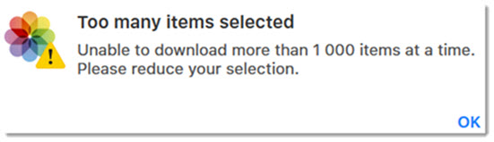 iCloud photo downloading limits