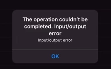 iPadOS iOS input and output error when connnect Files app to SD card