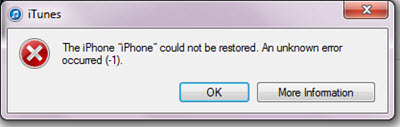 iTunes Error Code 1