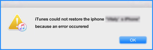iTunes failed an error occurred