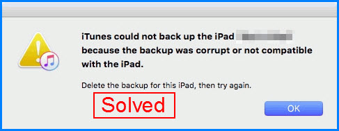 iTunes could not backup the iPhone corrupted