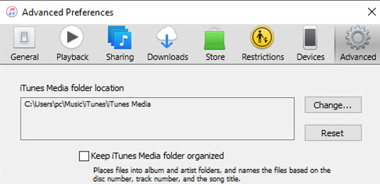 Check iTunes Library location