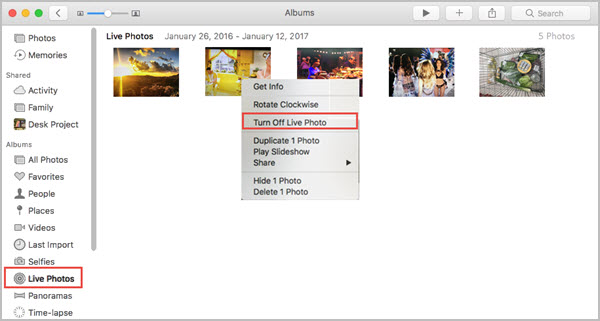 Convert Live Photo to Still on Mac