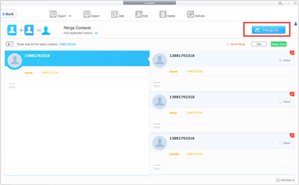 Merge Duplicate Contacts