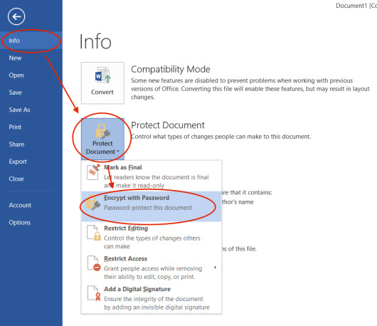 Office encrypt files