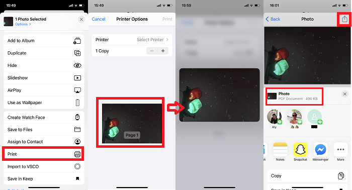 How to Convert Photo to PDF via Print in Photos App