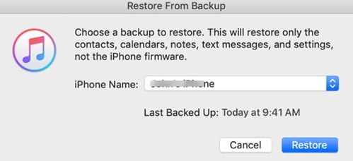 Restore backup file to iPhone after downgrade iOS