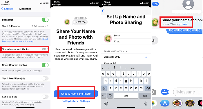 How to share contact photo on iPhone
