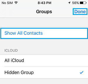 Show All Contacts Hidden