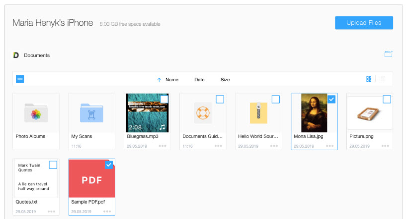 Send PDF to book reading apps on iPhone