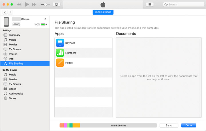 itunes transfer between iPhone and Mac - Step